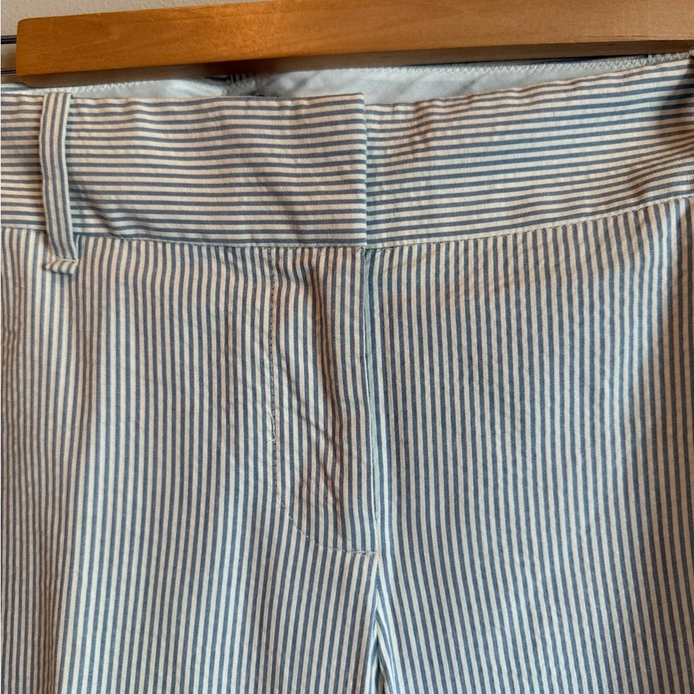 J Crew Women's 10 Seersucker Pants Striped City Fit Beach coastal Preppy Travel‎